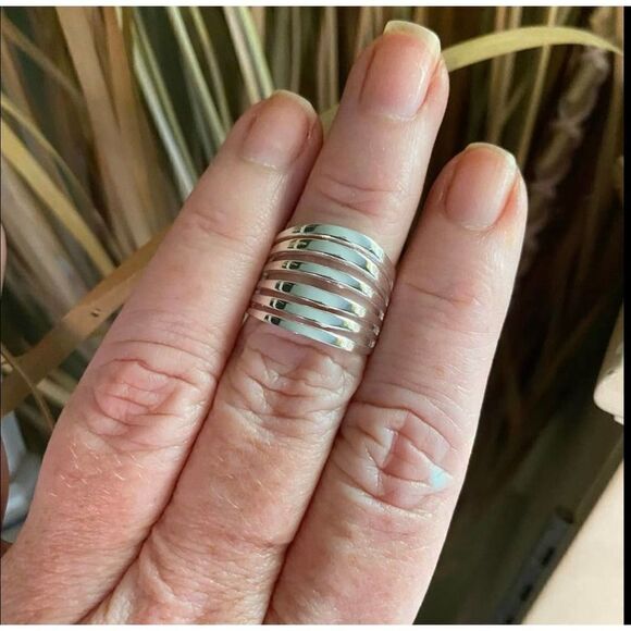 Sterling Silver Multi-Band High-Polish Ring Sizes 7&8 - Picture 5 of 5